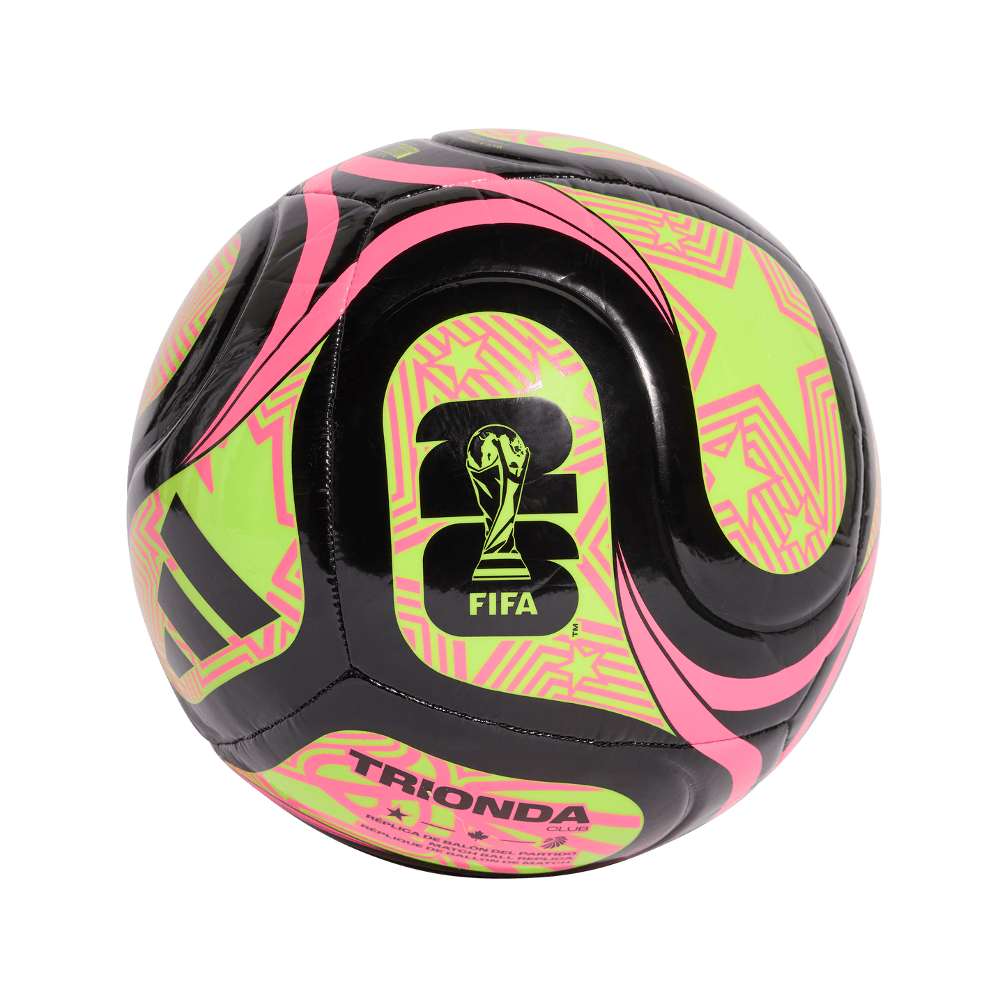 adidas FIFA World Cup 26™ Trionda Club Ball | Black / Lucid Lemon / Lucid Pink