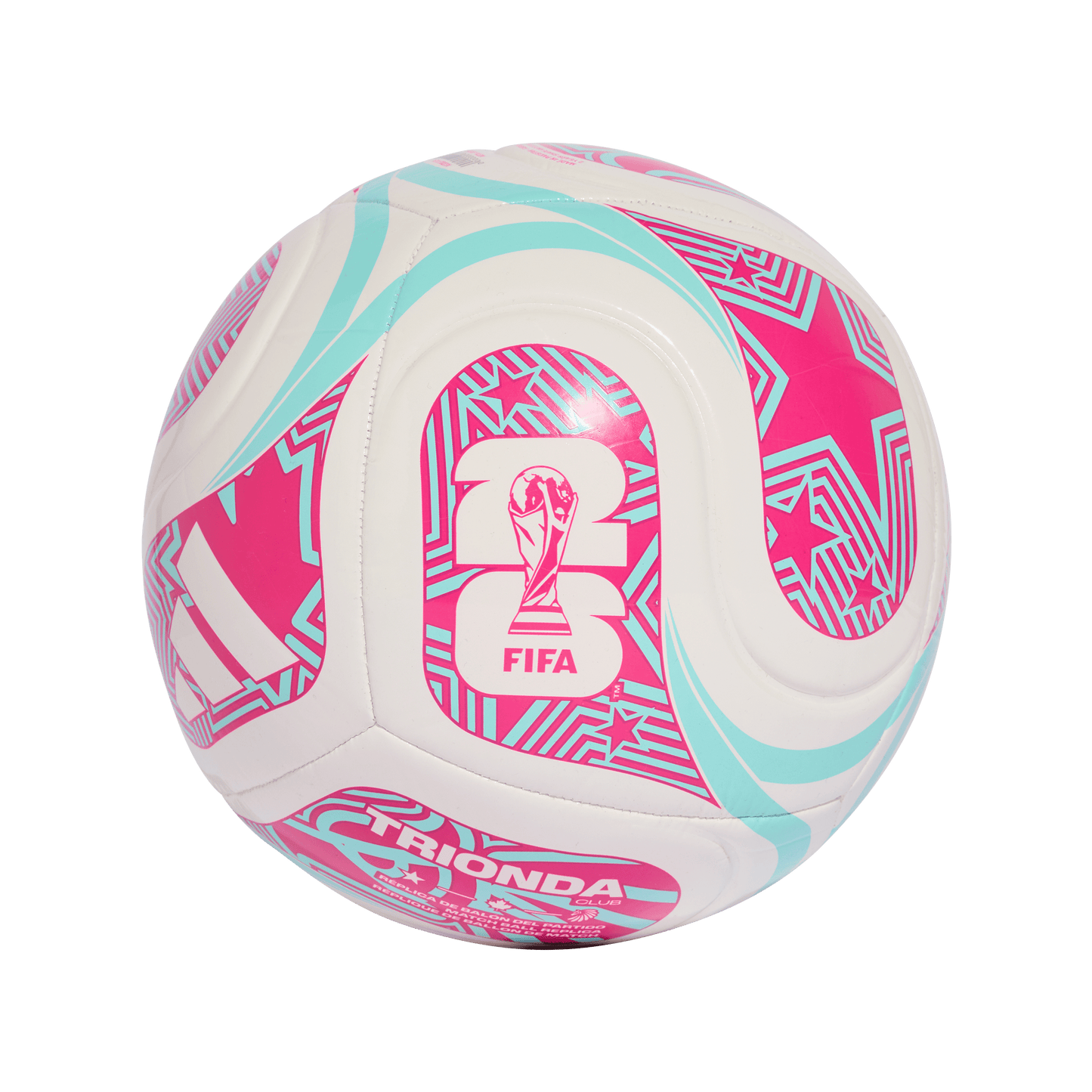 adidas FIFA World Cup 26™ Trionda Club Ball | White / Flash Aqua / Shock Pink