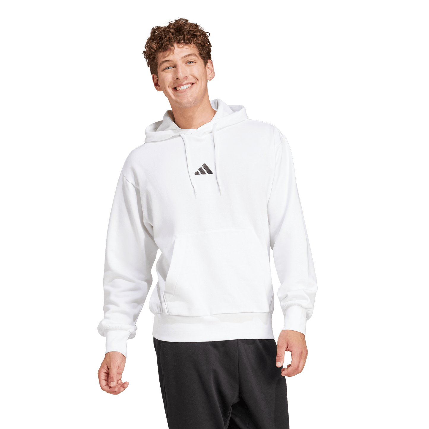 adidas Essentials Feelcozy Fleece Hoodie | White | Men's