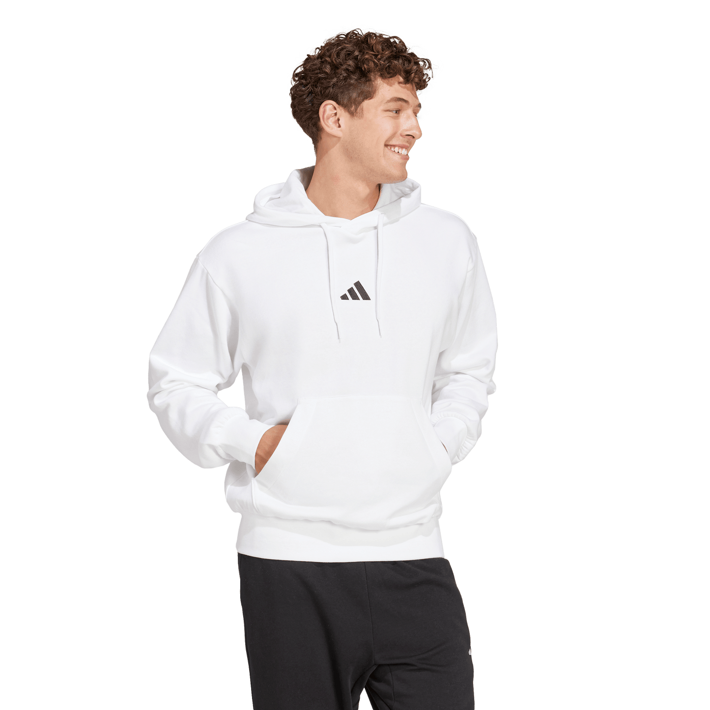 adidas Essentials Feelcozy Fleece Hoodie | White | Men's