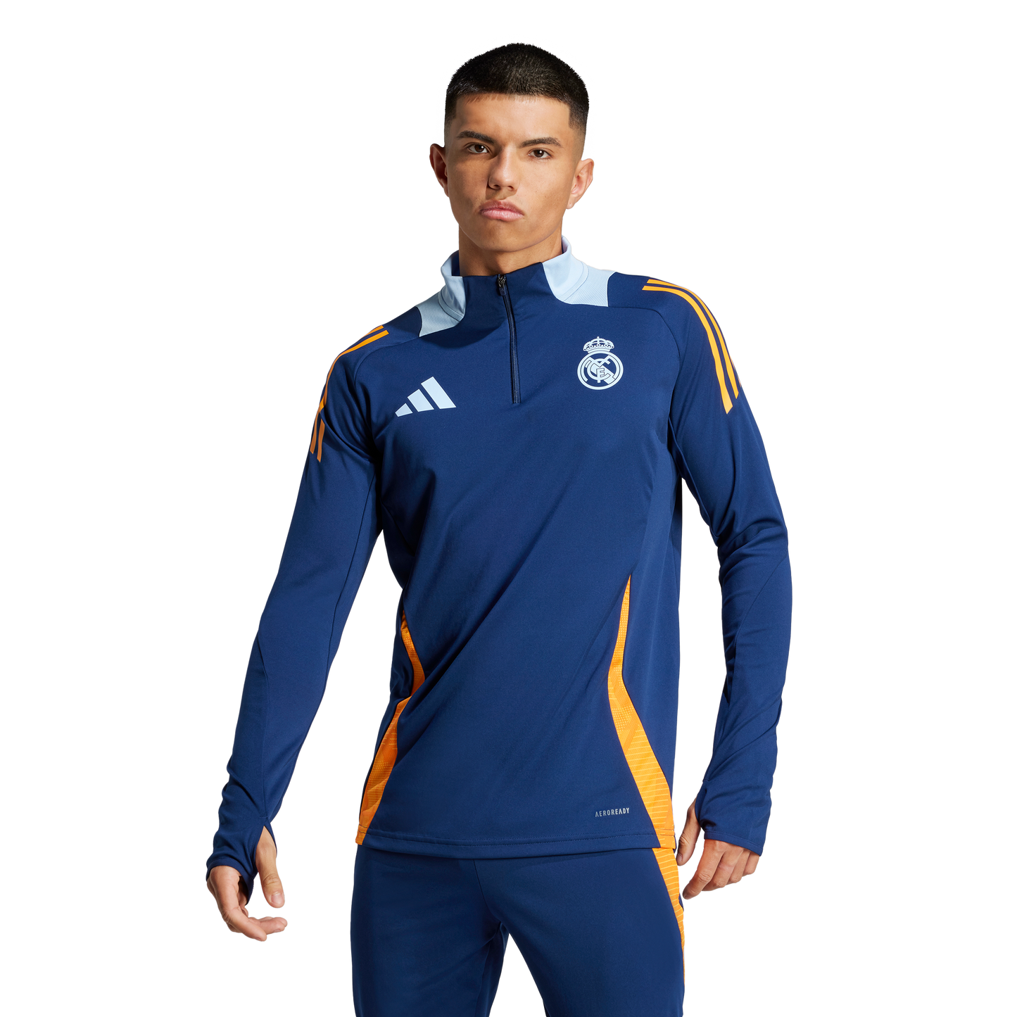 adidas Real Madrid 24/25 Training Top | Team Navy Blue / Crew Orange / Glow Blue | Men's
