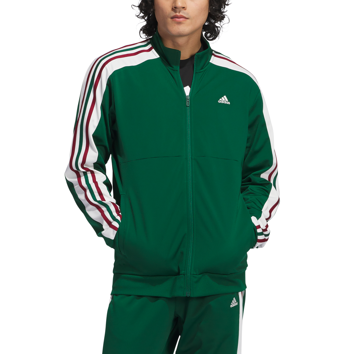 adidas Men's Nations Track Top | Dark Green / White / Burgundy | Men's