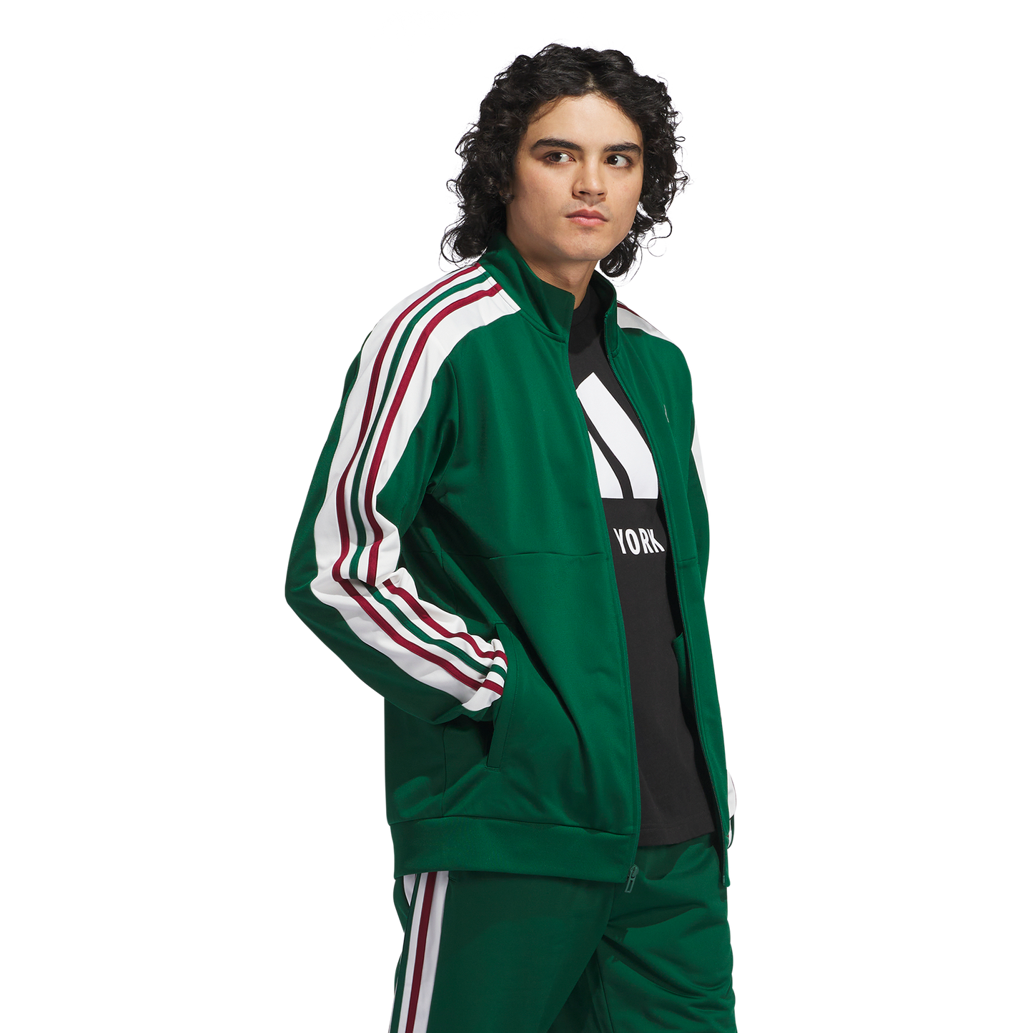 adidas Men's Nations Track Top | Dark Green / White / Burgundy | Men's
