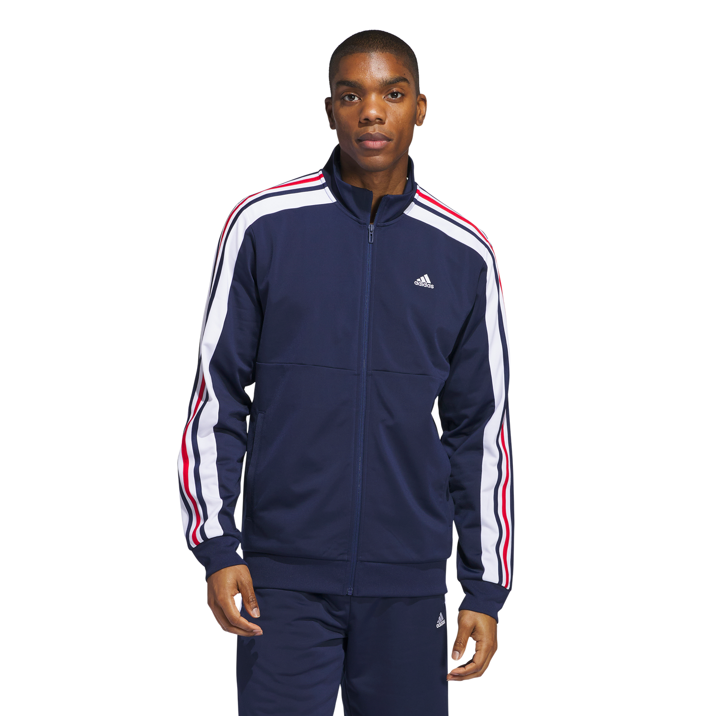 adidas Men's Nations Track Top | Navy Blue / White / Red | Men's