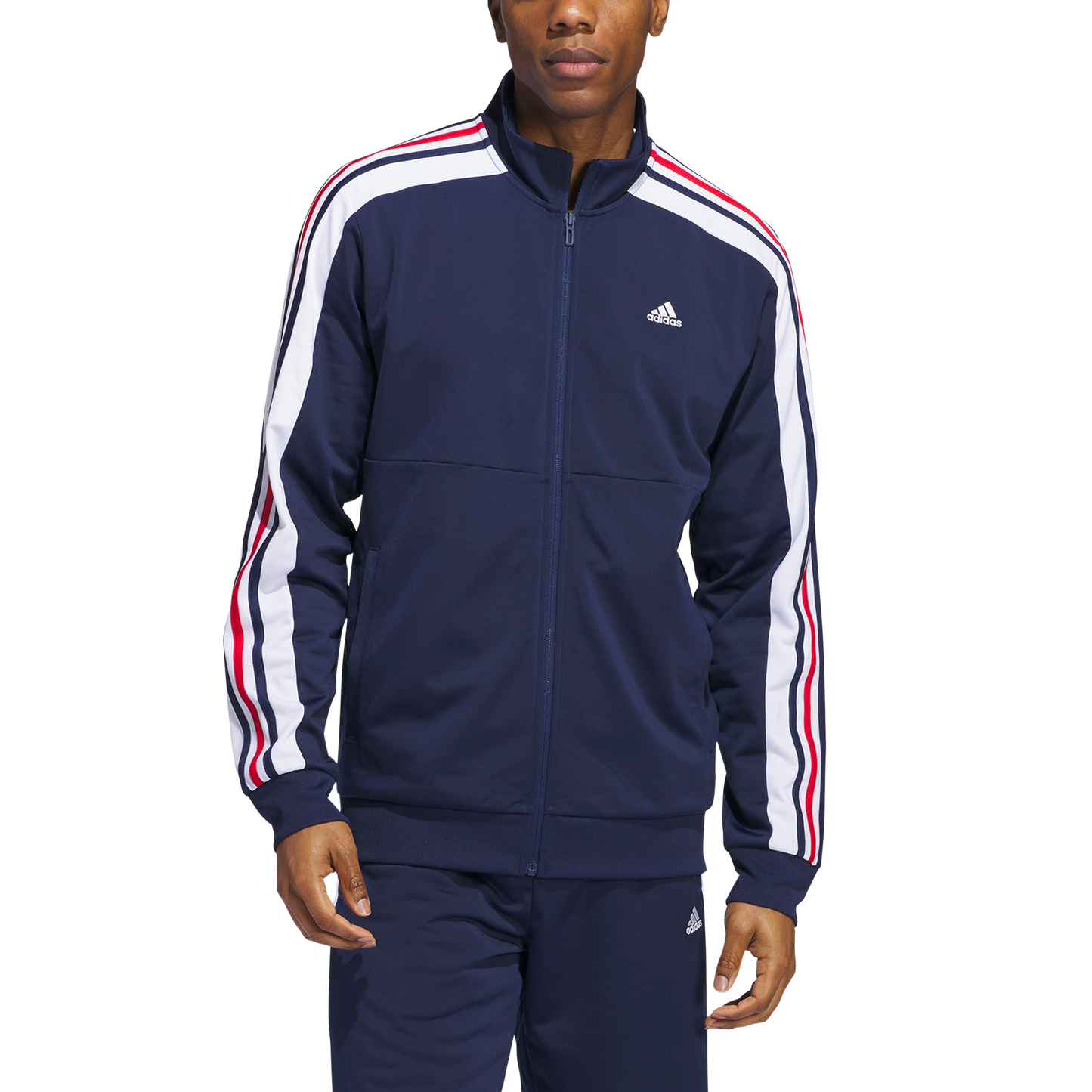 adidas Men's Nations Track Top | Navy Blue / White / Red | Men's