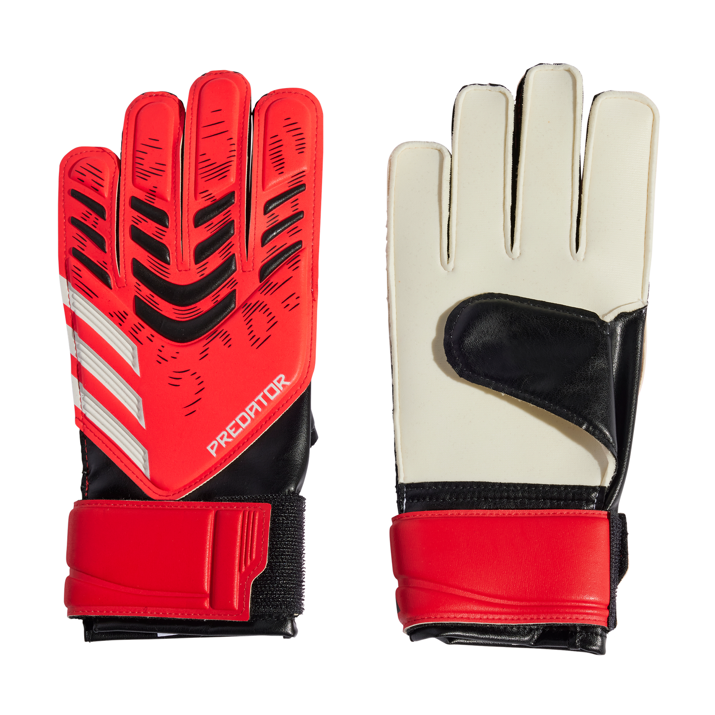 adidas Predator Training Soccer Goalkeeper Gloves | Black / Lucid Red / White | Kid's