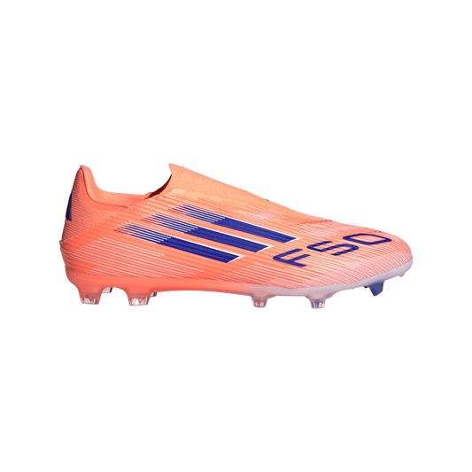adidas F50 League Laceless Firm/Multi-Ground Cleats | Beam Orange / Lucid Blue / Cloud White | Men's