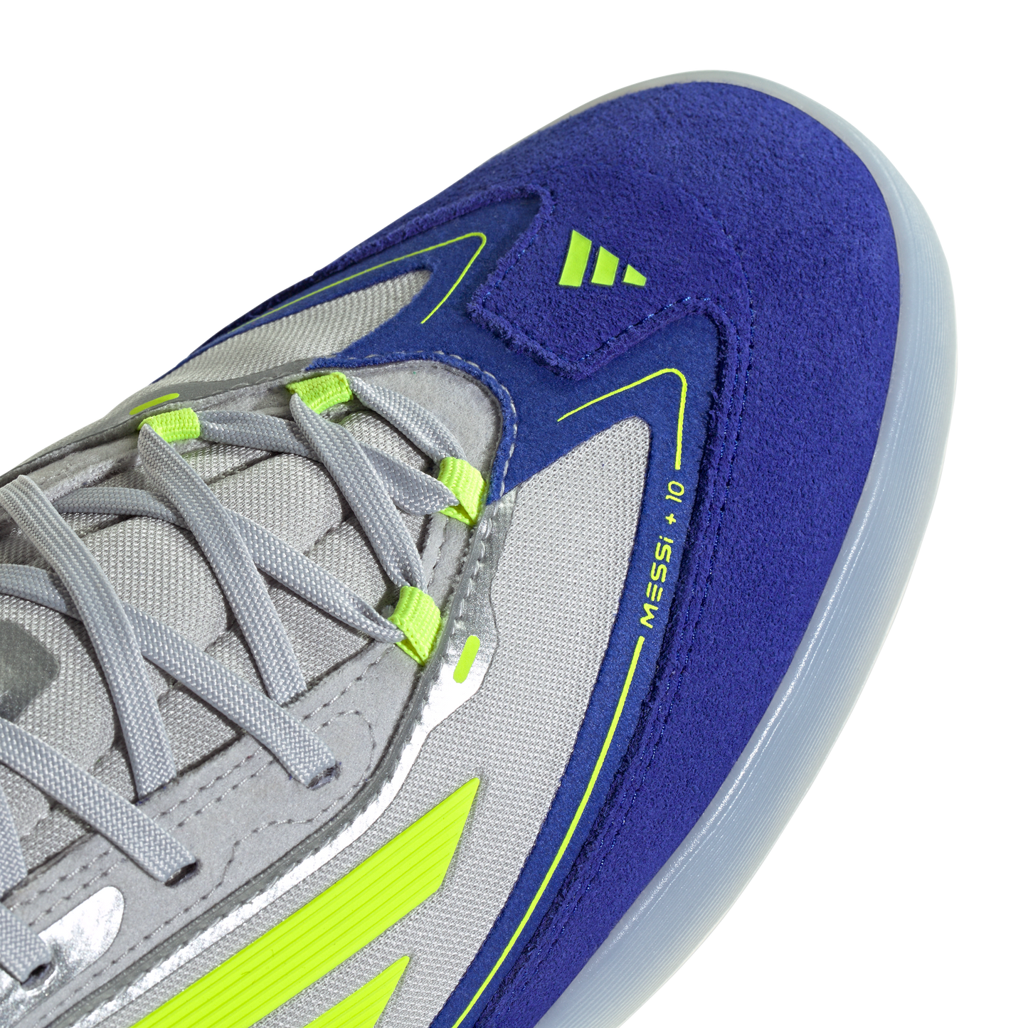 adidas F50 Messi Freestyle Indoor Soccer Shoes | Silver Metallic / Solar Yellow | Men's