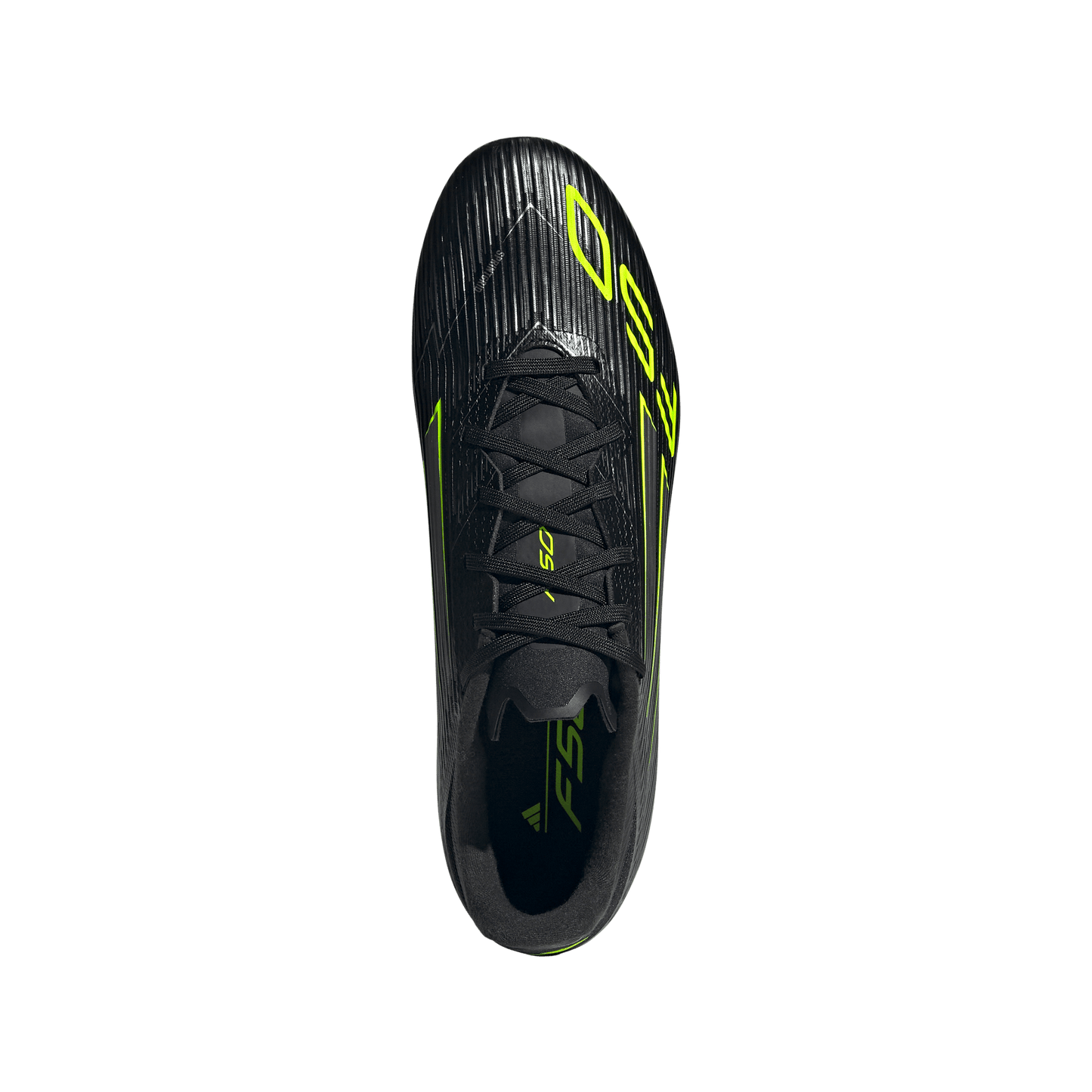 adidas F50 League Firm/Multi-Ground Soccer Cleats | Core Black / Iron Metallic / Lucid Lemon | Men's