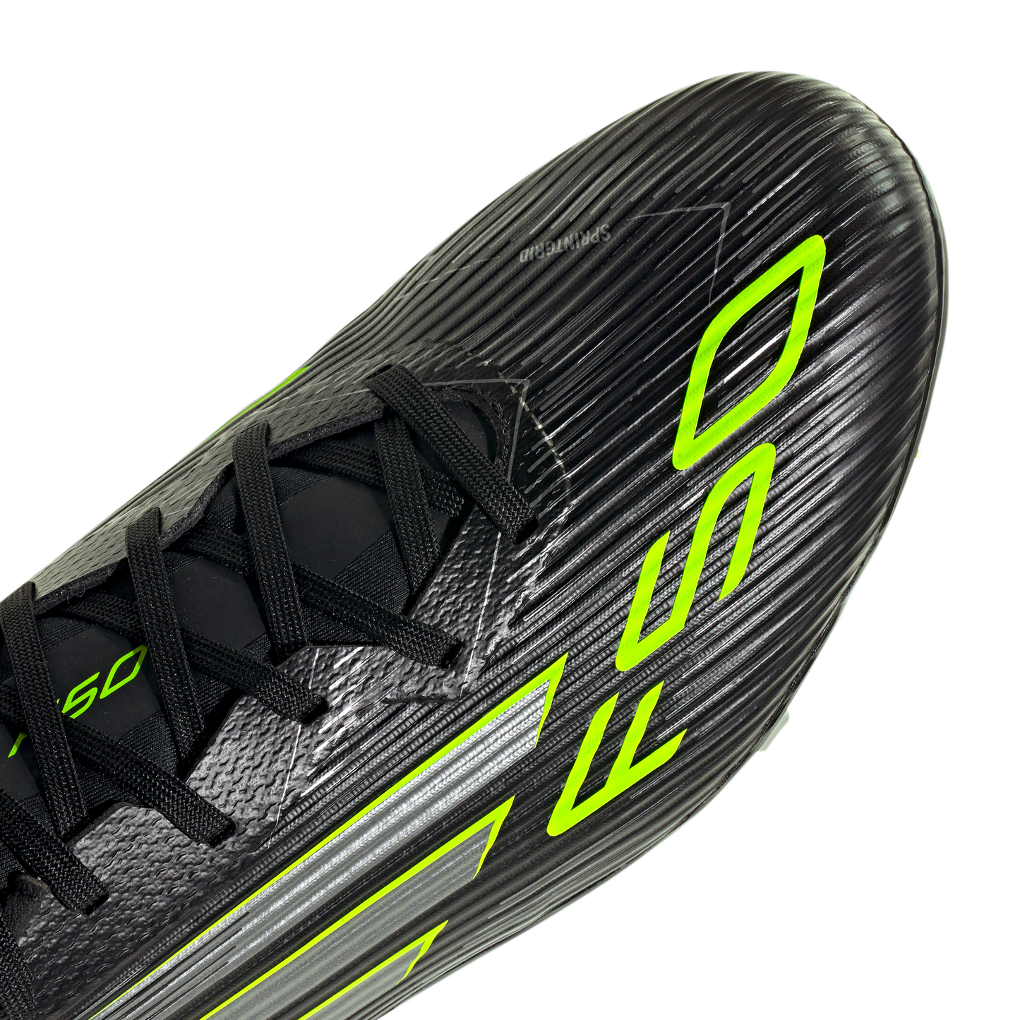 adidas F50 League Firm/Multi-Ground Soccer Cleats | Core Black / Iron Metallic / Lucid Lemon | Men's