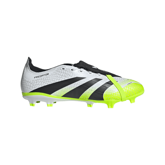 adidas Predator League Fold-Over Tongue FG Soccer Cleats | Cloud White / Core Black / Lucid Lemon | Men's