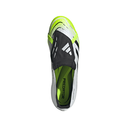 adidas Predator League Fold-Over Tongue FG Soccer Cleats | Cloud White / Core Black / Lucid Lemon | Men's