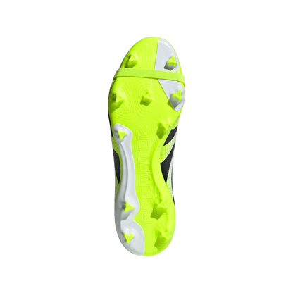 adidas Predator League Fold-Over Tongue FG Soccer Cleats | Cloud White / Core Black / Lucid Lemon | Men's
