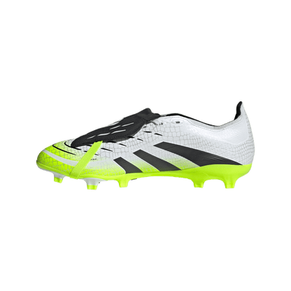 adidas Predator League Fold-Over Tongue FG Soccer Cleats | Cloud White / Core Black / Lucid Lemon | Men's
