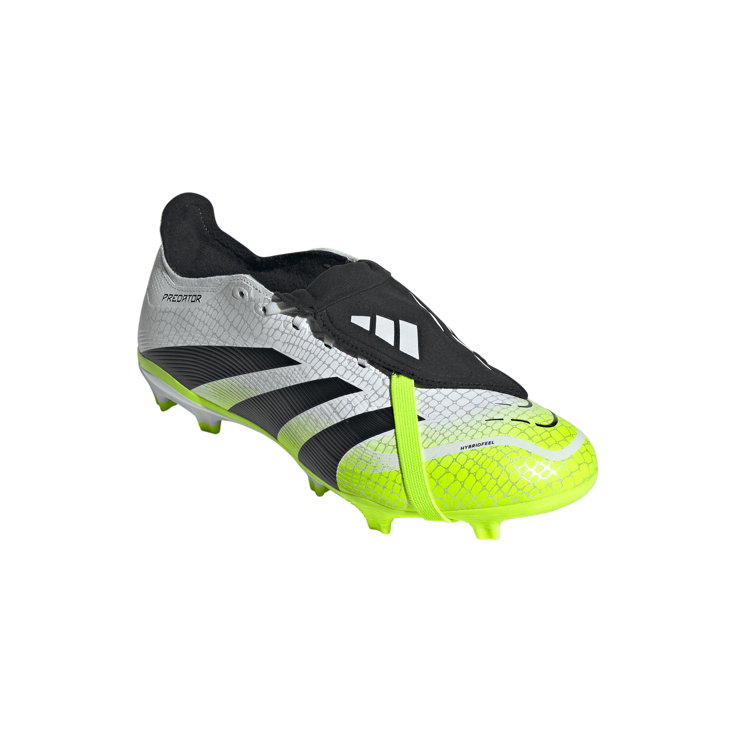 adidas Predator League Fold-Over Tongue FG Soccer Cleats | Cloud White / Core Black / Lucid Lemon | Men's