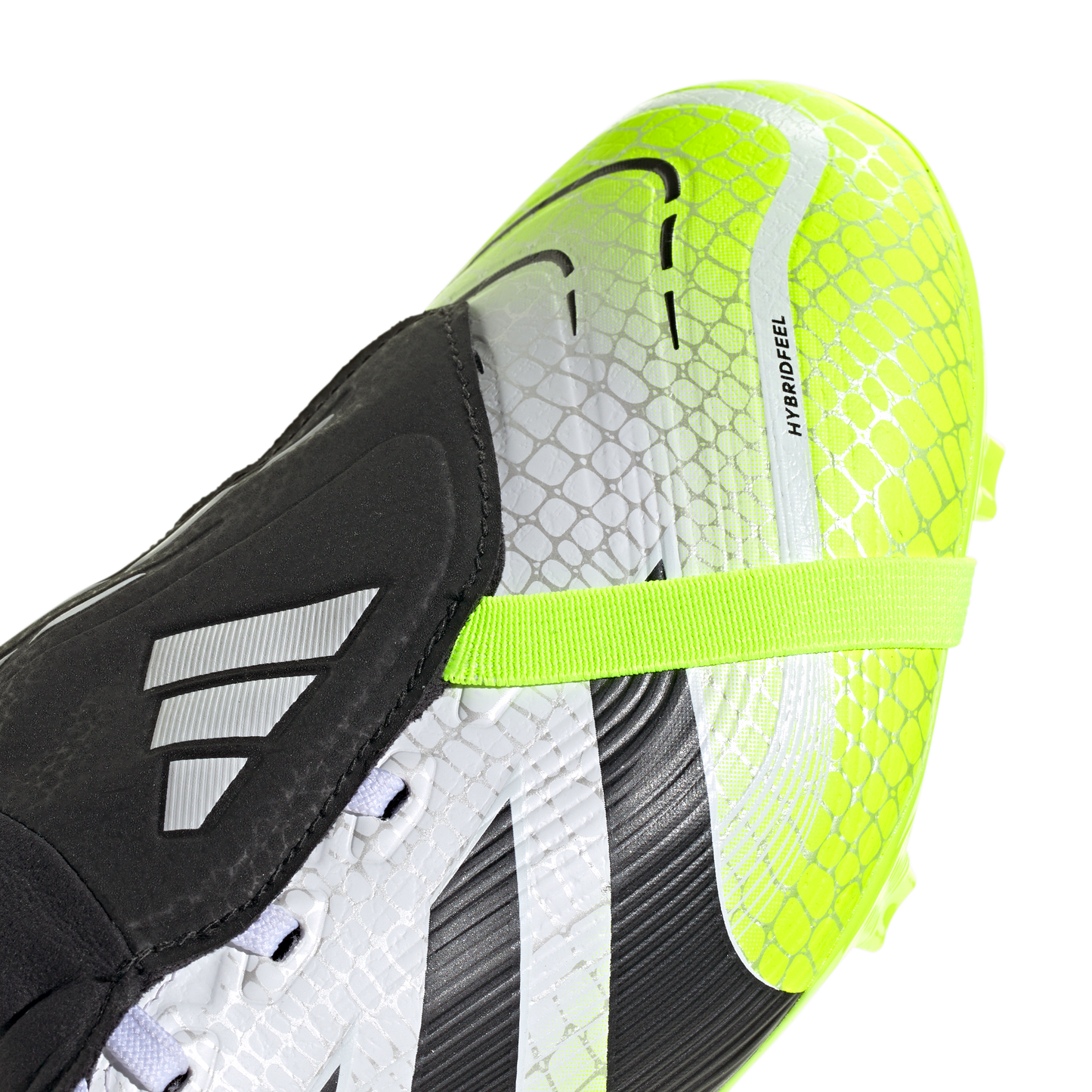 adidas Predator League Fold-Over Tongue FG Soccer Cleats | Cloud White / Core Black / Lucid Lemon | Men's