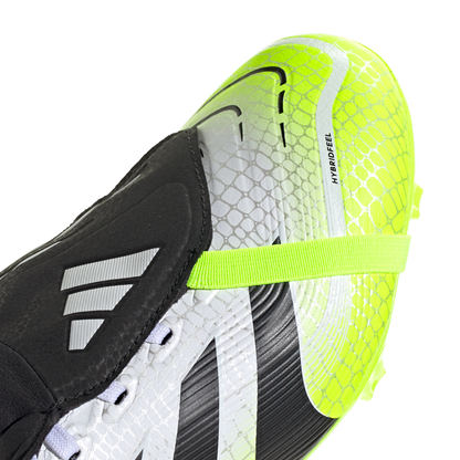adidas Predator League Fold-Over Tongue FG Soccer Cleats | Cloud White / Core Black / Lucid Lemon | Men's