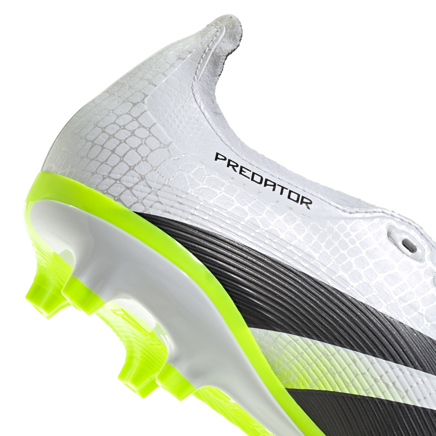 adidas Predator League Fold-Over Tongue FG Soccer Cleats | Cloud White / Core Black / Lucid Lemon | Men's