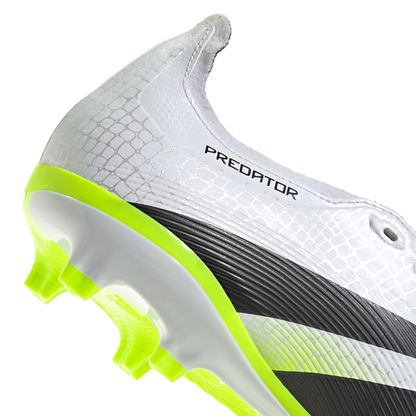 adidas Predator League Fold-Over Tongue FG Soccer Cleats | Cloud White / Core Black / Lucid Lemon | Men's