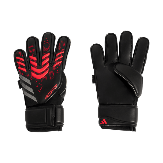 adidas Predator Match Fingersave Soccer Goalkeeper Gloves | Black / Lucid Red | Men's