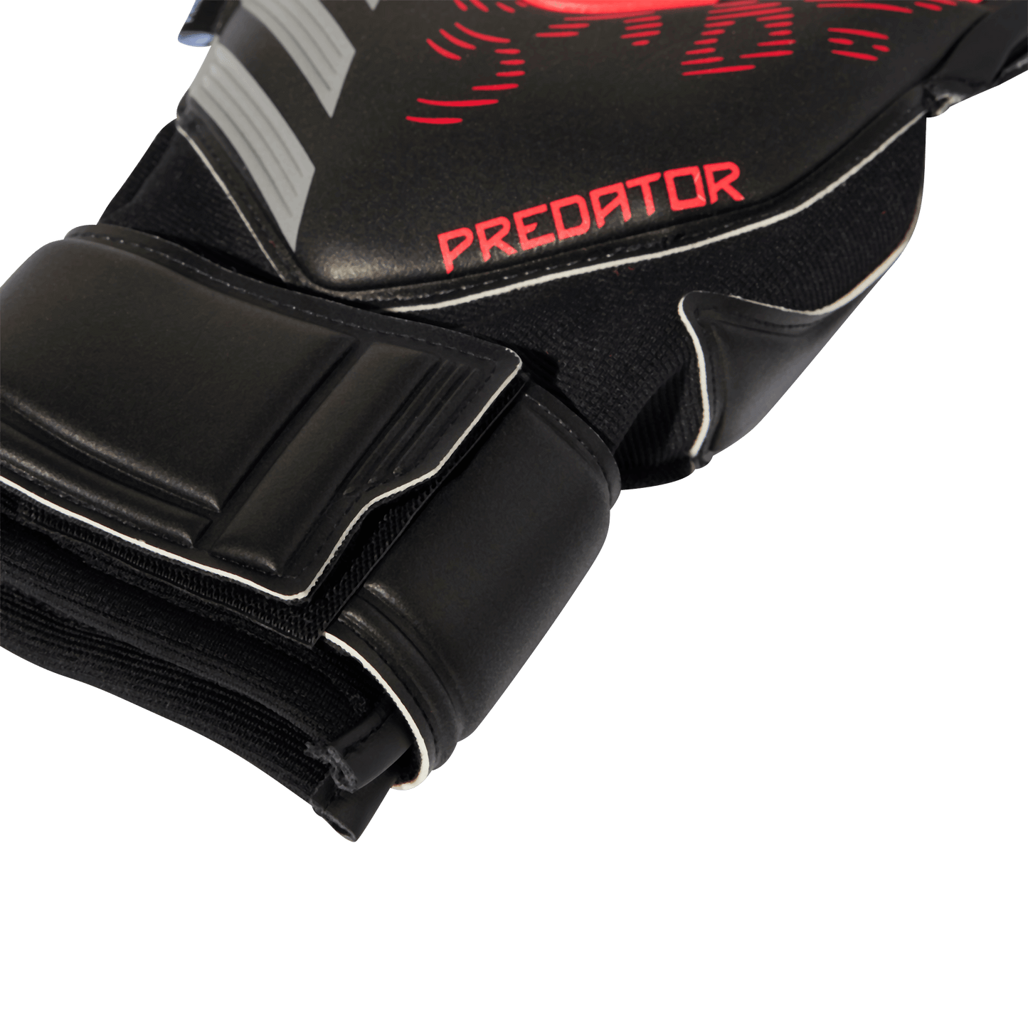 adidas Predator Match Fingersave Soccer Goalkeeper Gloves | Black / Lucid Red | Men's