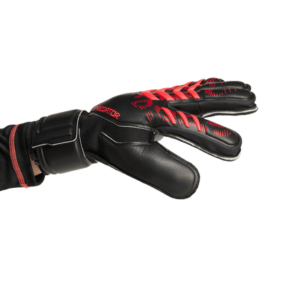adidas Predator Match Fingersave Soccer Goalkeeper Gloves | Black / Lucid Red | Men's