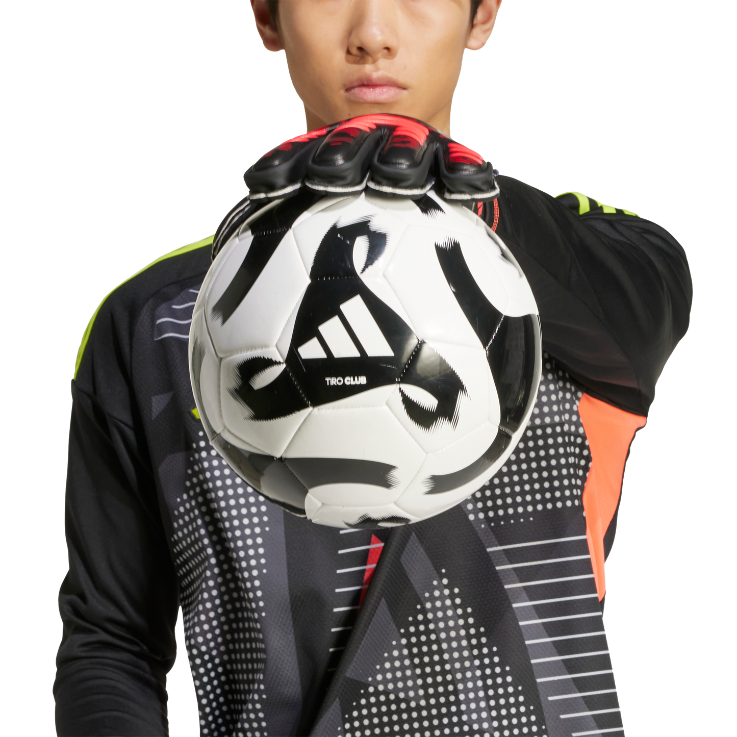 adidas Predator Match Fingersave Soccer Goalkeeper Gloves | Black / Lucid Red | Men's