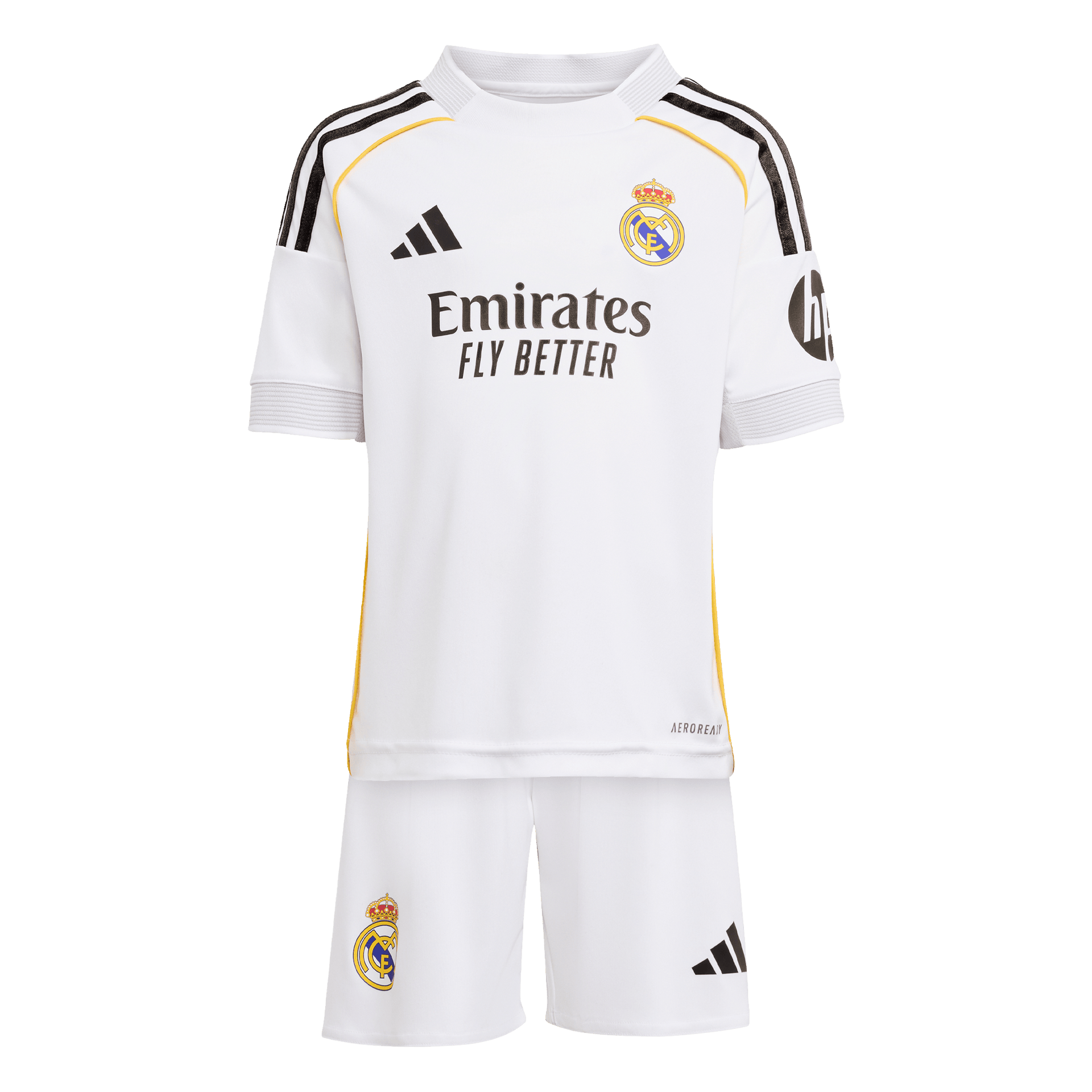 adidas Real Madrid 25/26 Home Mini Kit | White | Kid's – stripe 3