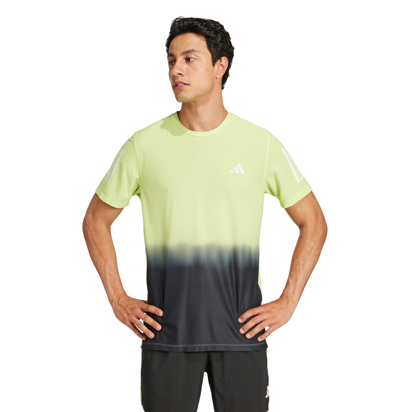 adidas Own the Run CLIMACOOL Shirt | Lime Green / Black | Men's