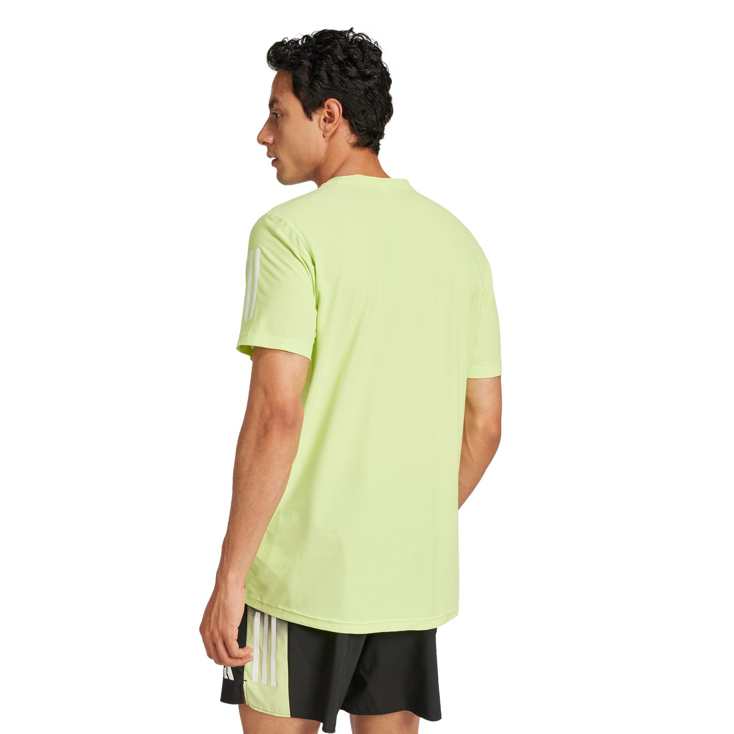 adidas Own the Run CLIMACOOL Shirt | Lime Green / Black | Men's