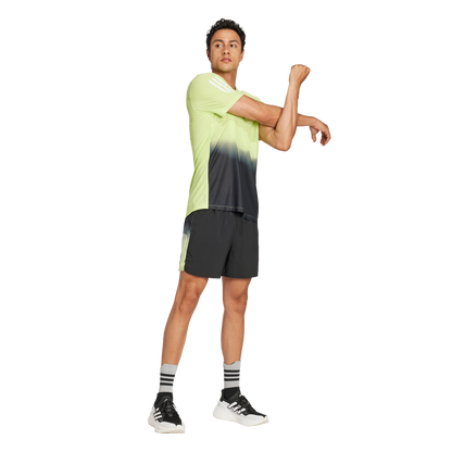 adidas Own the Run CLIMACOOL Shirt | Lime Green / Black | Men's