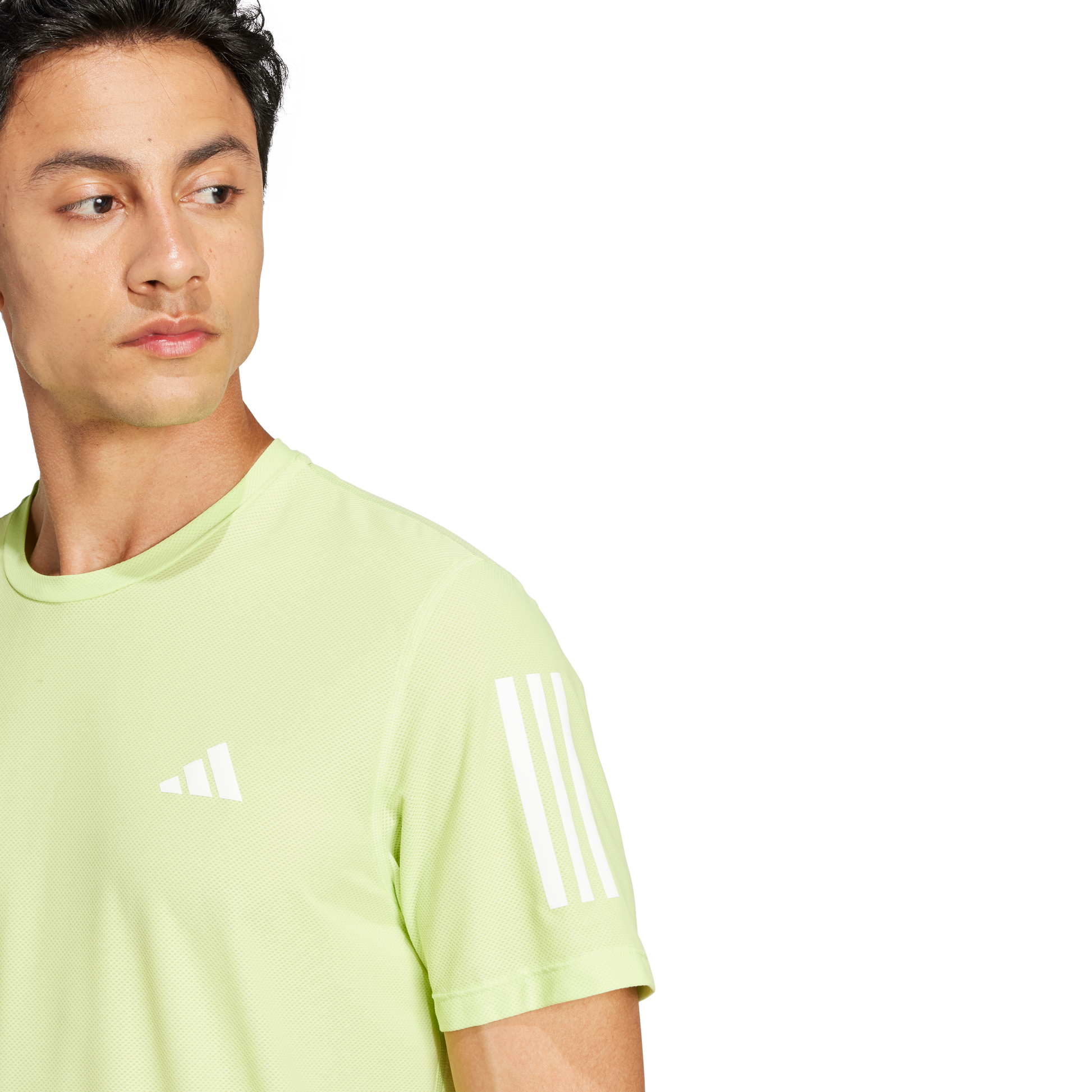 adidas Own the Run CLIMACOOL Shirt | Lime Green / Black | Men's adidas Own the Run CLIMACOOL Shirt | Lime Green / Black | Men's