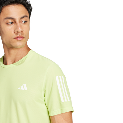 adidas Own the Run CLIMACOOL Shirt | Lime Green / Black | Men's