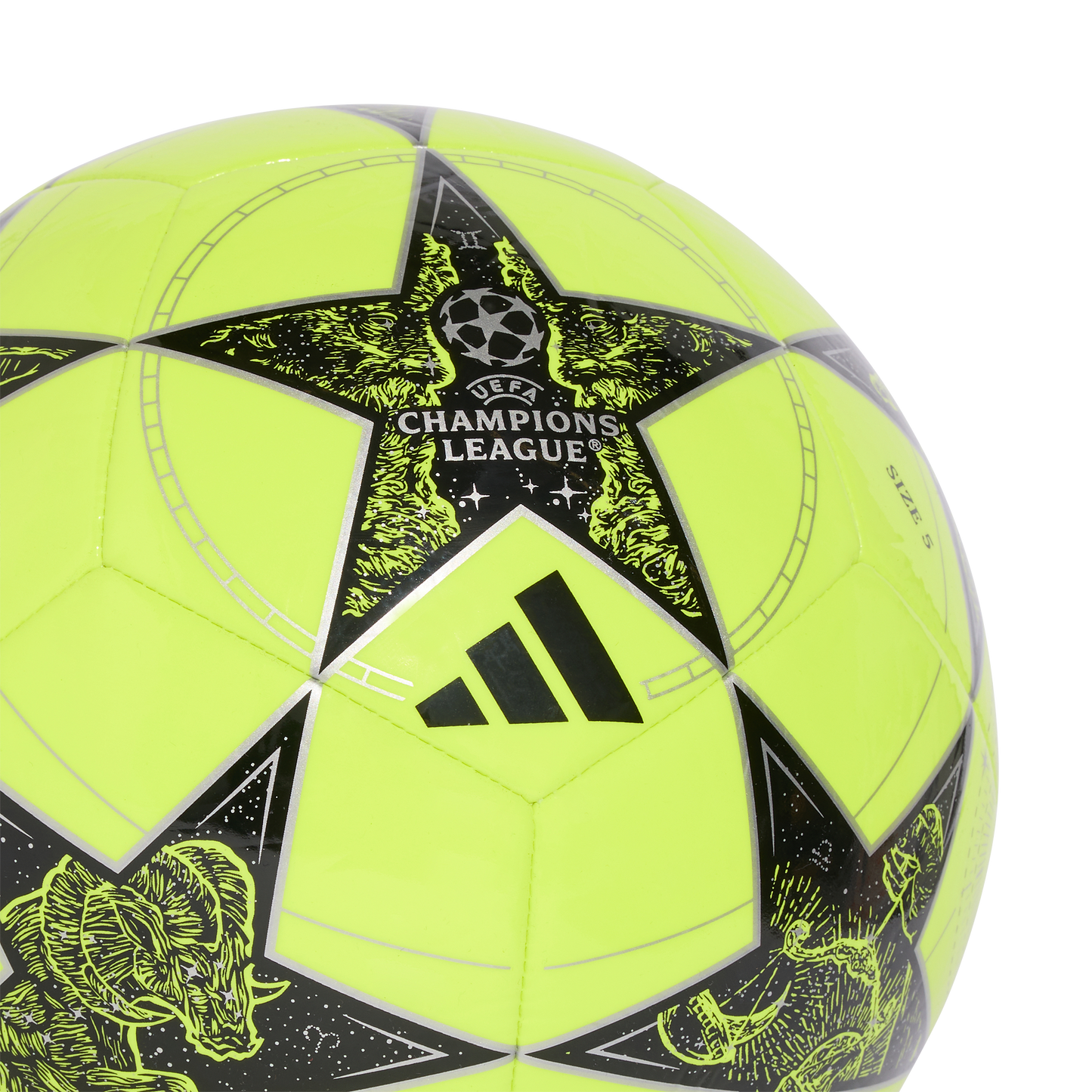 adidas UEFA Champions League 25/26 League Stage Ball | Solar Yellow/Black/Silver Metallic