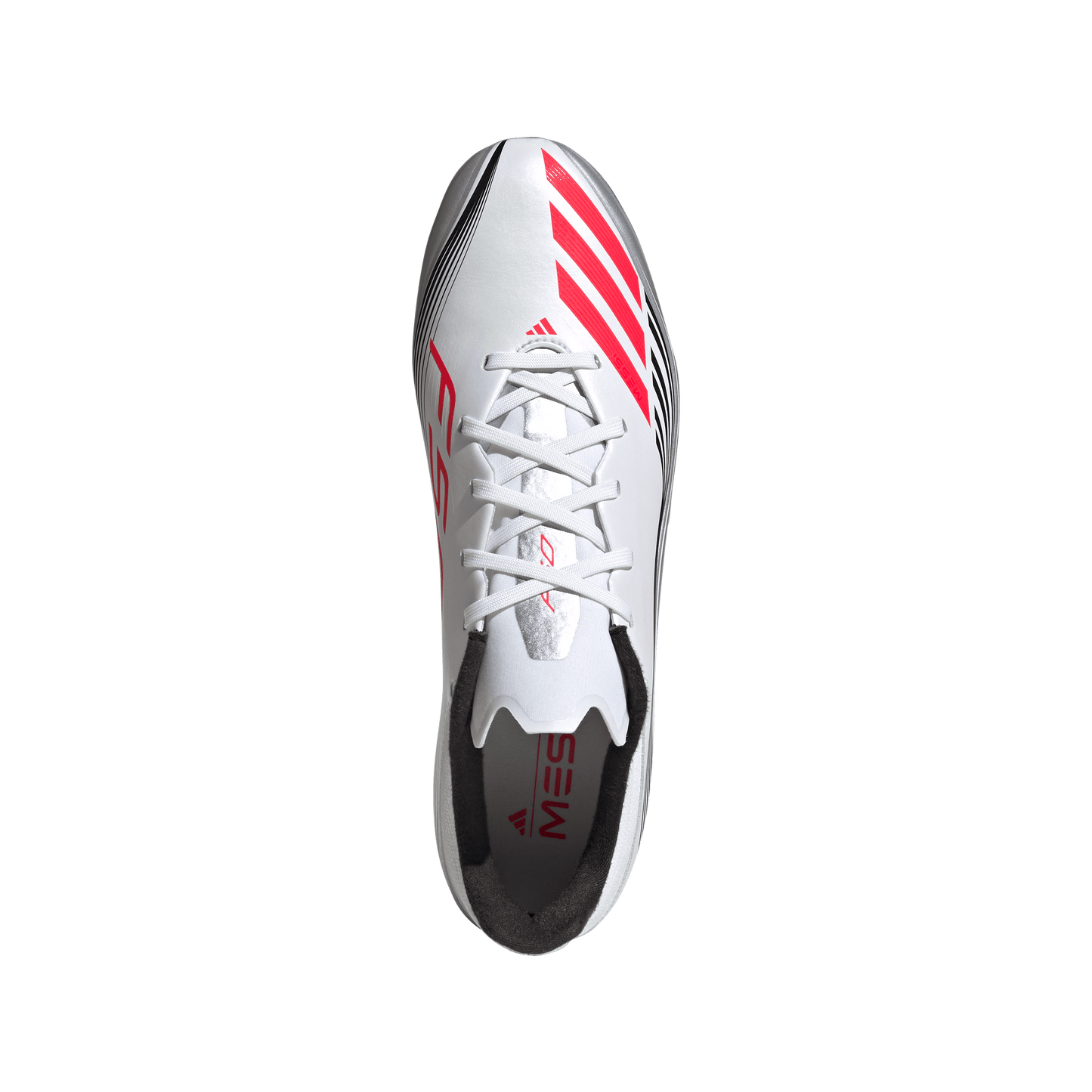 adidas F50 CLUB MESSI Firm/Multi-Ground Soccer Cleats | Cloud White / Lucid Red / Silver Metallic | Men's