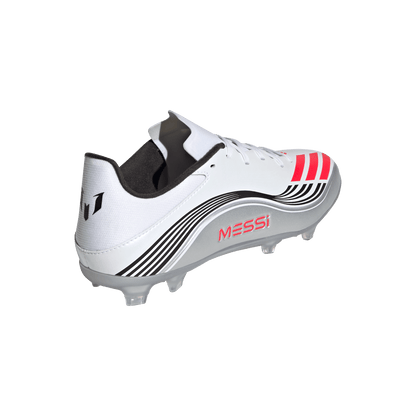 adidas F50 CLUB MESSI Firm/Multi-Ground Soccer Cleats | Cloud White / Lucid Red / Silver Metallic | Men's