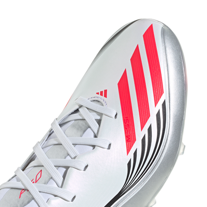 adidas F50 CLUB MESSI Firm/Multi-Ground Soccer Cleats | Cloud White / Lucid Red / Silver Metallic | Men's