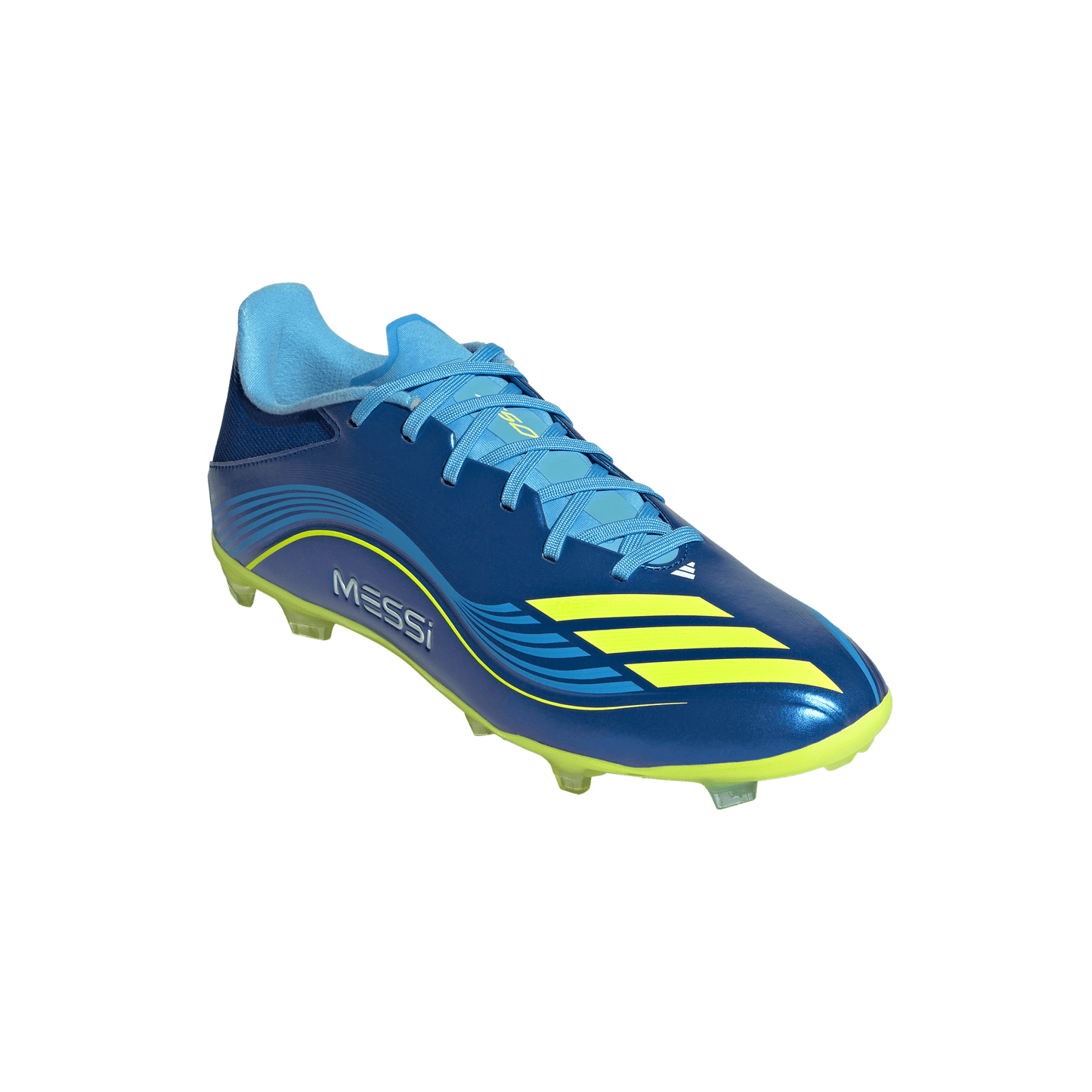 adidas F50 CLUB MESSI Firm/Multi-Ground Soccer Cleats | Royal Blue / Solar Yellow / Semi Blue Burst | Men's