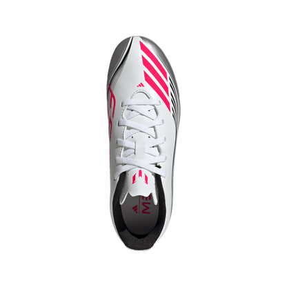 adidas F50 CLUB MESSI Firm/Multi-Ground Soccer Cleats | Cloud White / Lucid Red / Silver Metallic | Kid's
