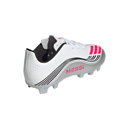 adidas F50 CLUB MESSI Firm/Multi-Ground Soccer Cleats | Cloud White / Lucid Red / Silver Metallic | Kid's