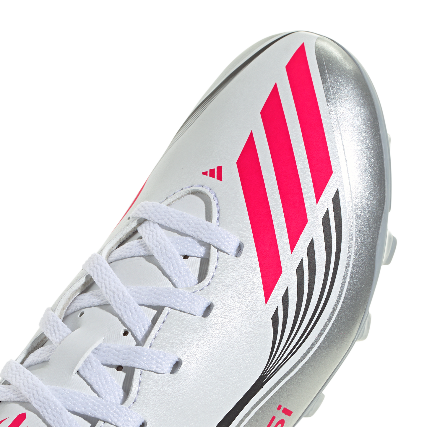 adidas F50 CLUB MESSI Firm/Multi-Ground Soccer Cleats | Cloud White / Lucid Red / Silver Metallic | Kid's