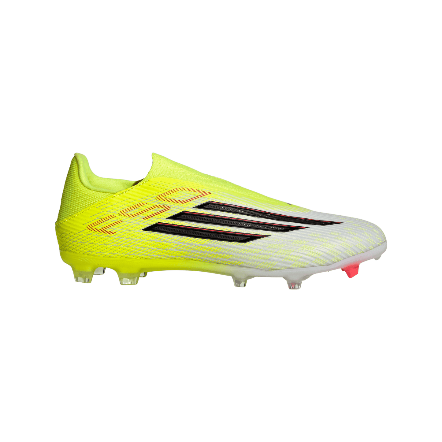 adidas F50 LEAGUE Laceless Firm Ground / Multi Ground Soccer Cleats | Team Solar Yellow 2 / Core Black / Lucid Red | Men's