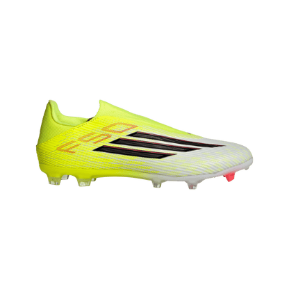 adidas F50 LEAGUE Laceless Firm Ground / Multi Ground Soccer Cleats | Team Solar Yellow 2 / Core Black / Lucid Red | Men's