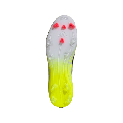 adidas F50 LEAGUE Laceless Firm Ground / Multi Ground Soccer Cleats | Team Solar Yellow 2 / Core Black / Lucid Red | Men's