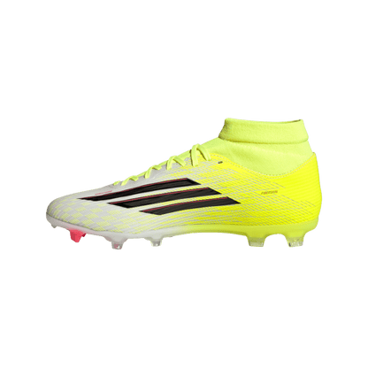 adidas F50 LEAGUE Mid Cut Firm Ground / Multi Ground Soccer Cleats | Team Solar Yellow 2 / Core Black / Lucid Red | Men's