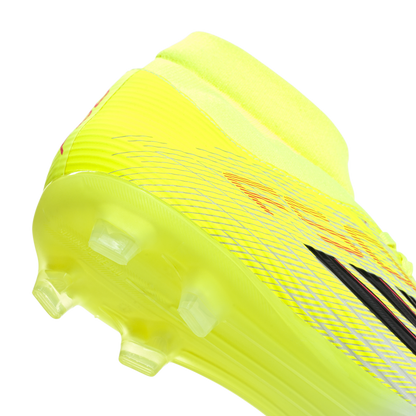 adidas F50 LEAGUE Mid Cut Firm Ground / Multi Ground Soccer Cleats | Team Solar Yellow 2 / Core Black / Lucid Red | Men's