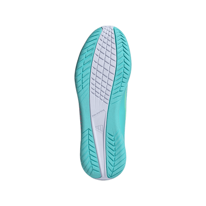 adidas F50 Club Indoor Messi Soccer Shoes | White / Lucid Pink / Flash Aqua | Kid's