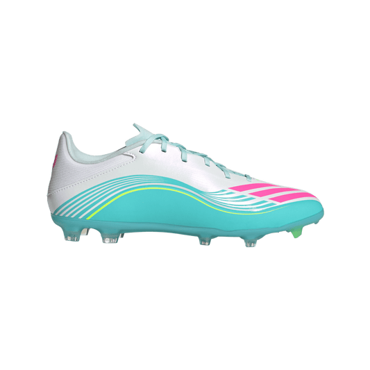 adidas F50 MESSI LEAGUE Firm/Multi-Ground Cleats | Cloud White / Lucid Pink / Flash Aqua | Men's