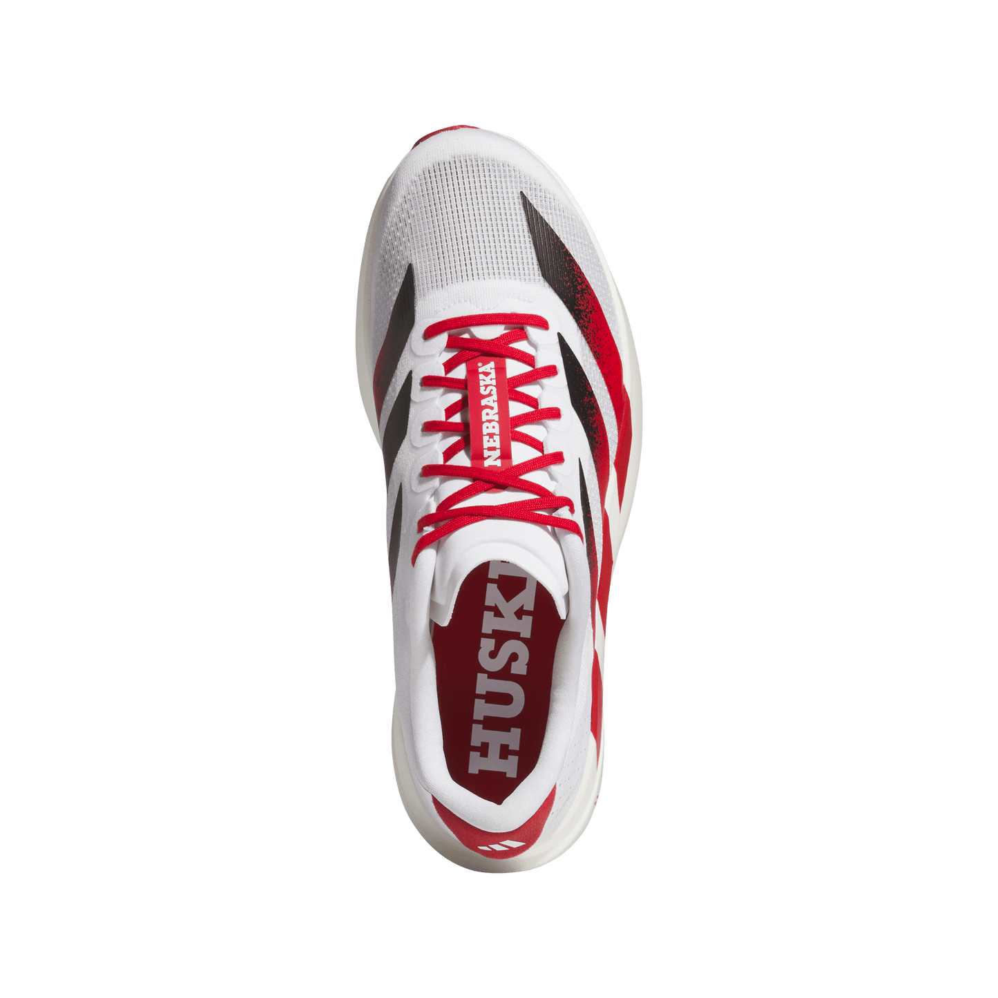 adidas Nebraska Cornhuskers Adizero Evo SL Running Shoes | Cloud White / Team Power Red / Core Black | Men's