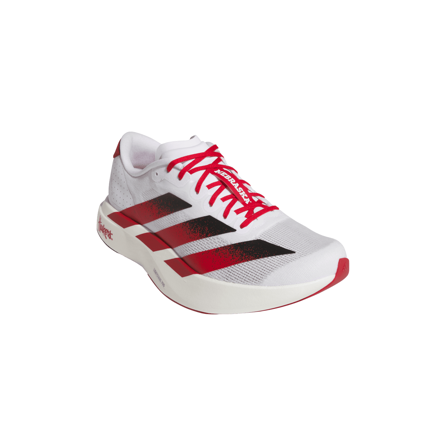 adidas Nebraska Cornhuskers Adizero Evo SL Running Shoes | Cloud White / Team Power Red / Core Black | Men's
